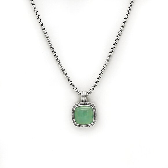 David Yurman 925 Albion Chalcedony & Diamond Pendant Necklace - Picture 1 of 5